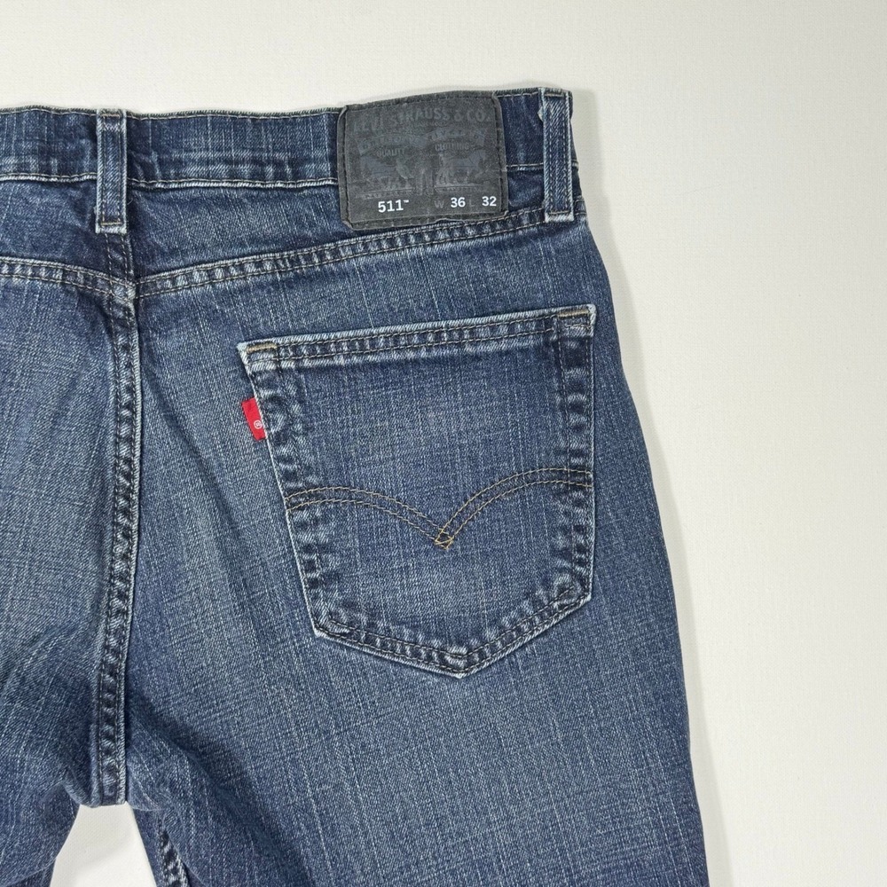 Levis 511 Slim Fit Jeans Mens 36x32 Blue Medium Wash Denim Pants 04511-1472